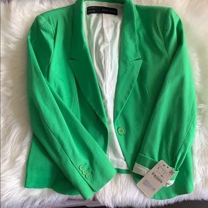Zara Bright Green Blazer Jacket